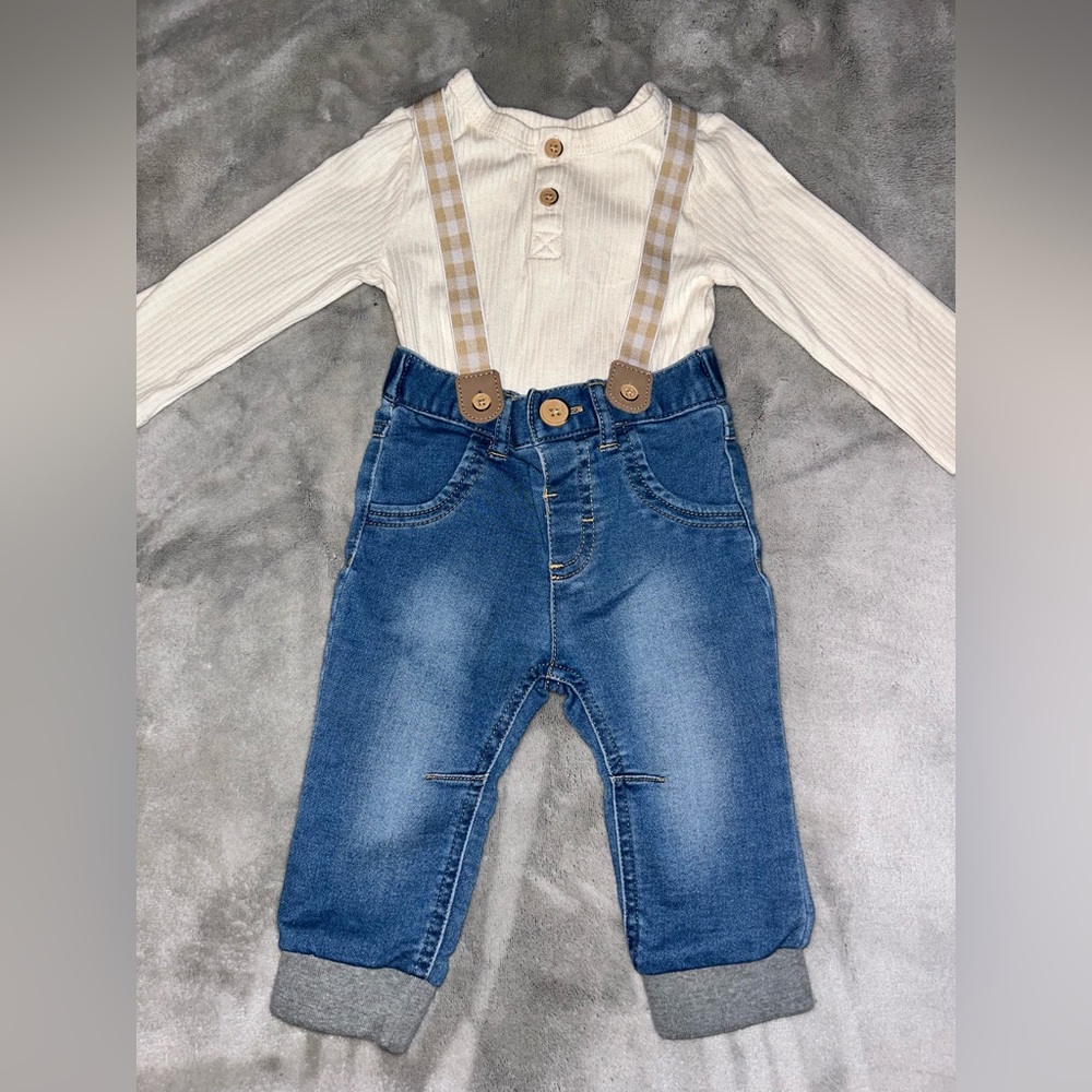 Cat & Jack™ Baby Bovs' Suspender Top & Bottom Set